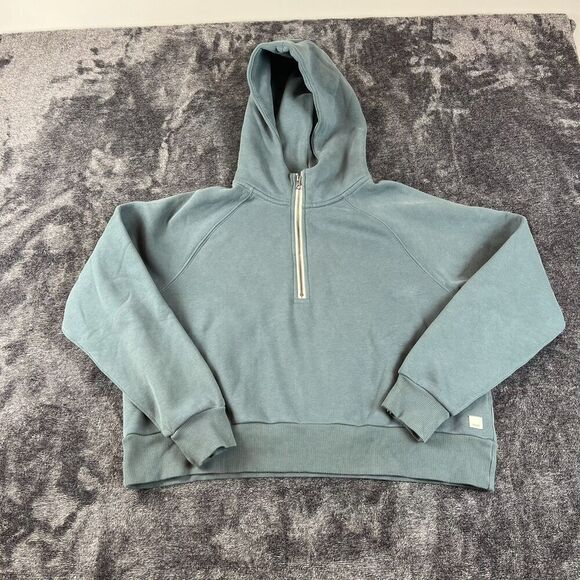 Vuori Sweaters - Vuori Restore Half Zip Hoodie Women's XL Sweatshirt Fleece Pullover Blue